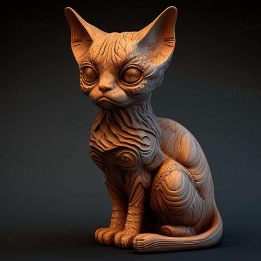 3D model German Rex cat (STL)